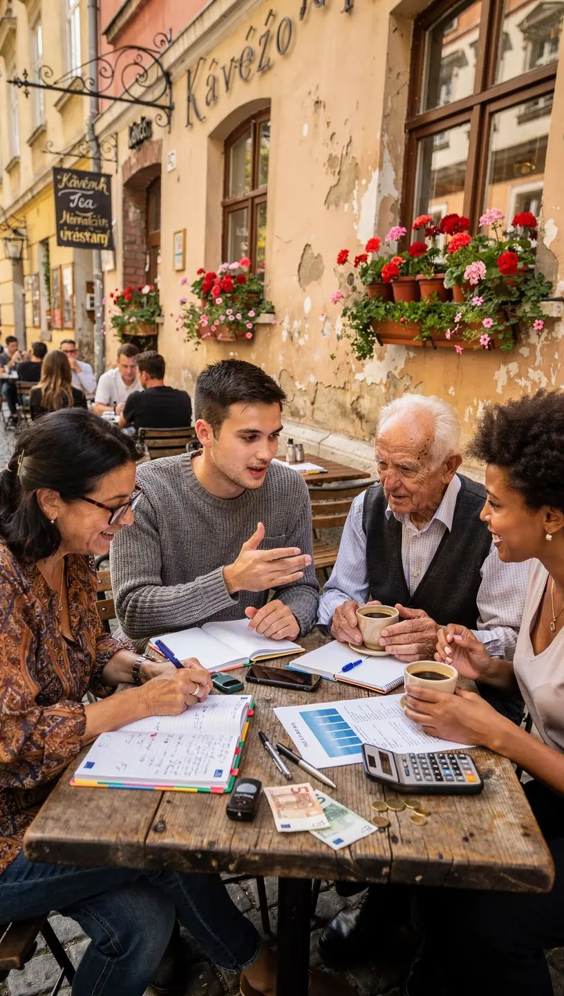 Laptop képernyőjén megjelenő személyes pénzügyi blog, oktató jellegű cikkekkel.