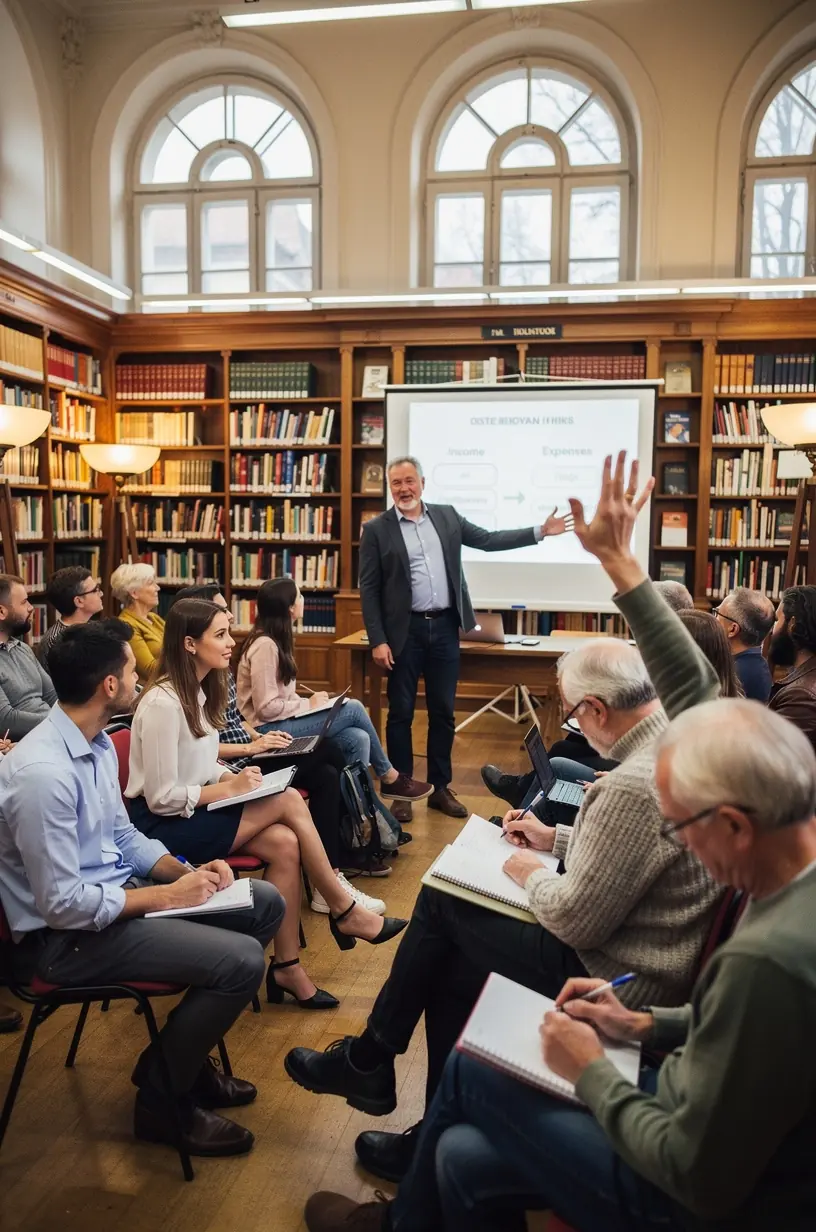 Jegyzeteket készítő személy egy workshopon, amely a költségvetés készítés gyakorlati módszereit tanítja.